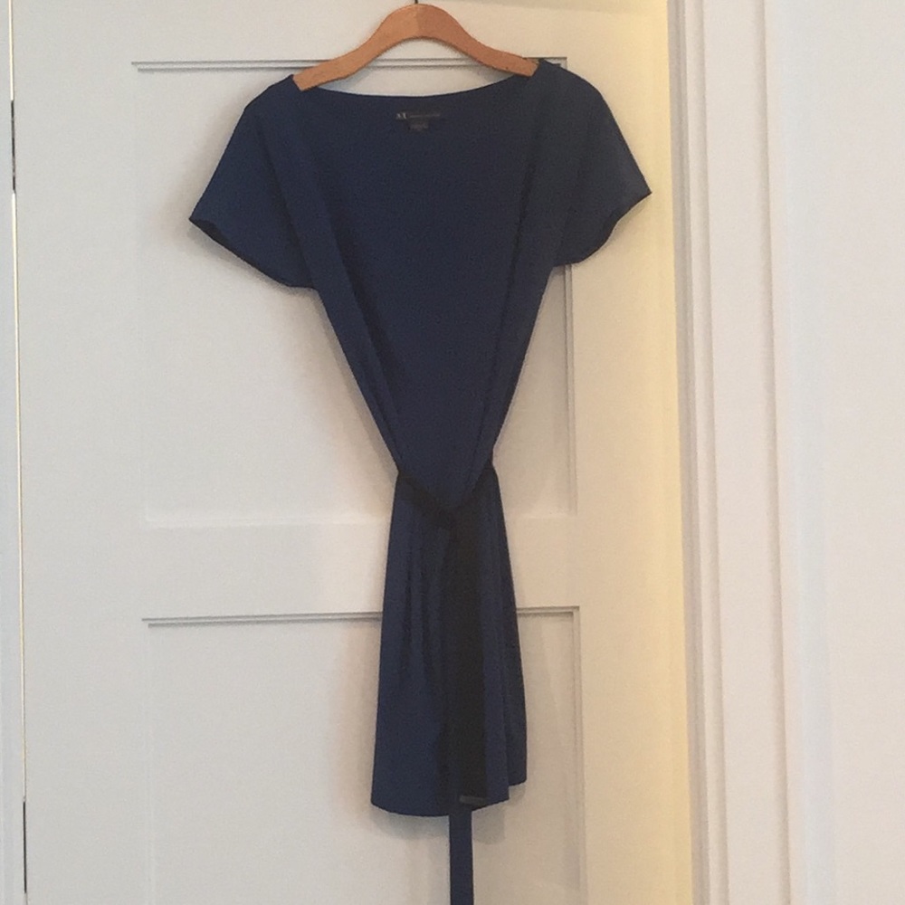 Armani exchange blue short sleeve mini dress